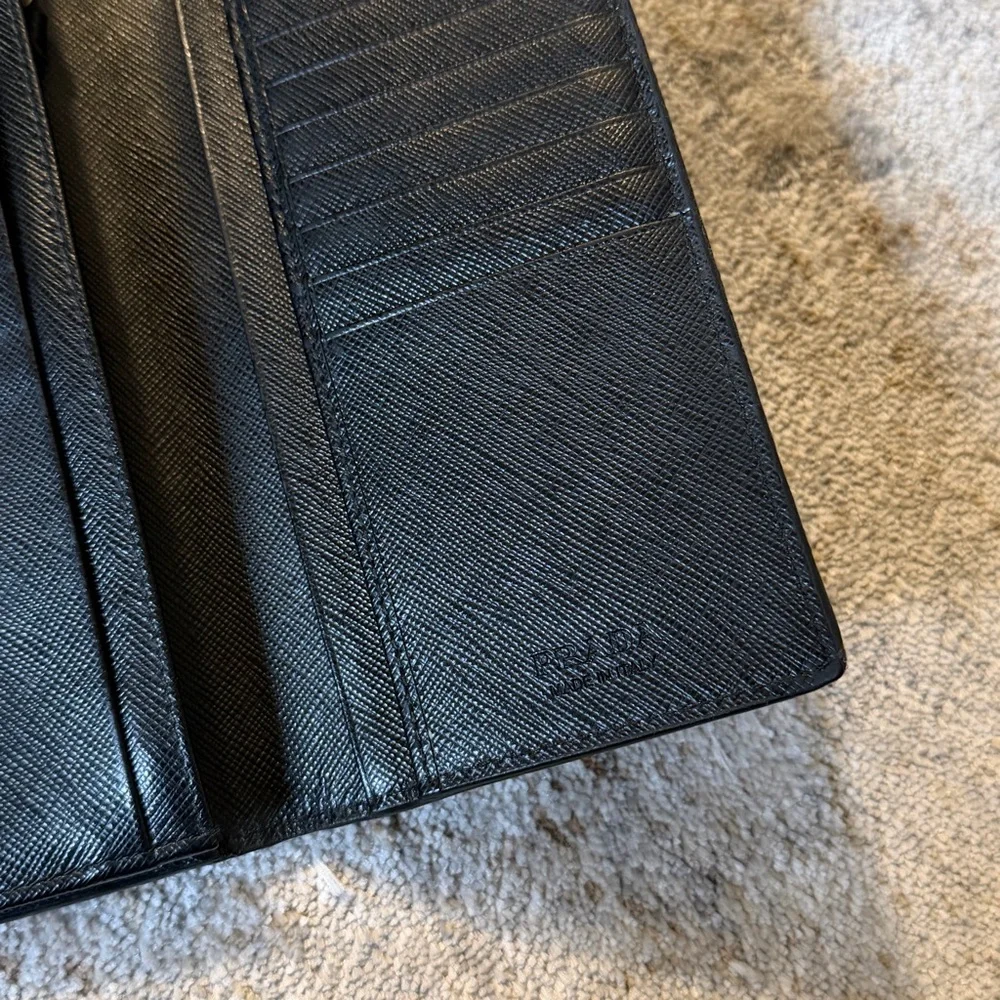 PRADA BLACK SAFFIANO LEATHER LONG WALLET - Picture 4 of 7